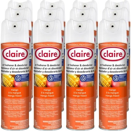 Claire Air Freshener, Deodorizer, VOC Compliant, Mango, 16oz, OE, 12PK CGCCL341
